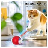 Upgraded Interactive Cat Toy, cat Toys for Indoor Cats, Automatic Kitten Ball with Mesh Elastic Tail, Moving Cat Toy for Bored Indoor Adult Cats, Motion Activated