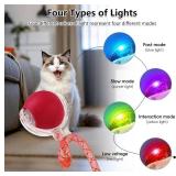 Upgraded Interactive Cat Toy, cat Toys for Indoor Cats, Automatic Kitten Ball with Mesh Elastic Tail, Moving Cat Toy for Bored Indoor Adult Cats, Motion Activated