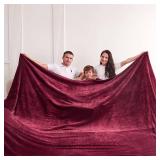 Oversized King Fleece Blanket 120x120 Inches, Seamless Soft Cozy 3D Jacquard Flannel Blanket 10