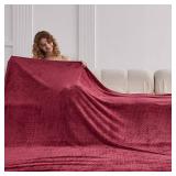 Oversized King Fleece Blanket 120x120 Inches, Seamless Soft Cozy 3D Jacquard Flannel Blanket 10