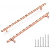 15 Pack Rose Gold Cabinet Handles and Knobs - 10 Inch (256mm) Hole Centers Solid Stainless Steel Kitchen Cabinet Hardware Pulls for Drawers, Dressers & Cabinets - Modern Cabinet Handles