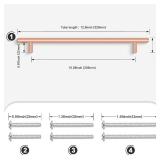 15 Pack Rose Gold Cabinet Handles and Knobs - 10 Inch (256mm) Hole Centers Solid Stainless Steel Kitchen Cabinet Hardware Pulls for Drawers, Dressers & Cabinets - Modern Cabinet Handles