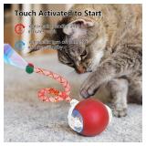 Upgraded Interactive Cat Toy, cat Toys for Indoor Cats, Automatic Kitten Ball with Mesh Elastic Tail, Moving Cat Toy for Bored Indoor Adult Cats, Motion Activated