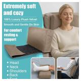 Recliner Headrest Pillow, Versatile Neck Support Cushion with Velvet Cover for Adults, Ideal Accessory for Chair, Couch, Office, Bed, Lumbar Pain Relief, Travel, Lounging, Beige