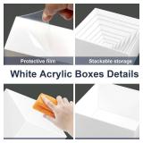 8 Pcs Buffet Risers and Stands, Food Risers for Display Party, White Acrylic Dessert Table Display Set with Hollow Bottom for Sweets(10" 9" 8" 7" 6" 5" 4" 3")