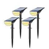 Solar Spot Lights Outdoor, Solar Lights Outdoor Waterproof IP65, 3 Brightness Modes Dusk to Dawn Landscape Spotlights for Yard Garden Pathway Tree Decoration, Warm White, 4 Pack