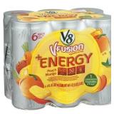 V8 +Energy Peach Mango Juice Energy Drink  8 fl oz Can  6 Count