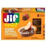 Jif To Go Peanut Butter & Chocolate Flavored Spread  8 Single-Serve Cups  1.1 Oz. Each