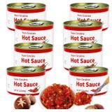 Mushroom Hot Sauce, Delicious Chopped Chili Sauce, Spicy Chili Oil and Chili Paste with High-Grade,Instant Mushroom Sauce, Low fat fitness Vegan seasoning(8 pack)