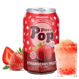 12 PK Fizz & Pop Popping Boba with Sparkling Strawberry Juice Bursting Pearls with Real Fruit Juice Ready to Drink, Supports Gut Health, No Artificial Sweetener, Non-GMO 11.2 Fl Oz Cans (1 Pack)
