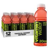 vitaminwater Refresh Tropical Mango Nutrient Enhanced Flavored Water Beverage, 20 fl oz Bottles, 12 Pack