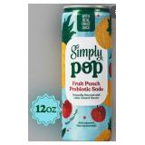 12 pk Simply Pop Fruit Punch Prebiotic Soda 12oz Can