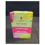 Taylors of Harrogate Lychee & Lime  Green Tea  Individually Wrapped Bags  20 Count (Pack of 1)  Uplifting  Zesty & Lively  Caffeinated  Enjoy Hot or Iced  20 Teabags