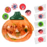 120 PCS Halloween Small Hard Candy Packed in A Pumpkin Jar Individually Wrapped Themed Colors & Designs Trick Or Treat Candies - Bulk Candys Great Use, For Kids, Trick or Treat, Party Favor, Class