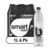 smartwater alkaline with antioxidant ionized electrolyte vapor-distilled water bottles  1L  6 pack