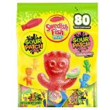 SOUR PATCH KIDS, Swedish Fish Treat Size Candy Bag - 80ct