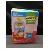 Motts Fruit Smoothies Strawberry Banana, 4.2 oz clear pouches, 4 Pack, Non-dairy, Made With Oatmilk, Made With Real Fruit, Good Source of Calcium, On-the-Go