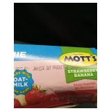 Motts Fruit Smoothies Strawberry Banana, 4.2 oz clear pouches, 4 Pack, Non-dairy, Made With Oatmilk, Made With Real Fruit, Good Source of Calcium, On-the-Go