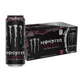 Monster Energy Ultra Black  Sugar Free Energy Drink  16 Ounce (Pack of 15) (NO VISIBLE BB DATE)