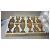 Amber Diamond Cut Wine Glasses Set of 6 - Retail: $35 Amber Diamond Cut Wine Glasses Set of 6 - Retail: $35