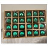 Set of 24 Green Glass Ball Christmas Ornaments - Retail: $30 Set of 24 Green Glass Ball Christmas Ornaments - Retail: $30