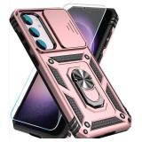 SunStory Phone Case for Samsung Galaxy S23 Plus Case with HD Screen Protector & Kickstand & Slide Camera Cover,[ Military-Grade ] Phone Case for Galaxy S23 Plus 6.6\',Rosegold - Retail: $12