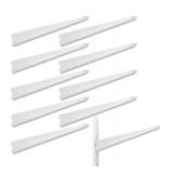 10 Pack Adjustable Shelf Brackets for Double Track System Closet Organization Heavy Duty Wire Shelf Brackets (White, 7.5 Inches) - Retail: $25 10 Pack Adjustable Shelf Brackets for Double Track System Closet Organization Heavy Duty Wire Shelf Brackets (White, 7.5 Inches) - Retail: $25