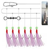 4packs-6pcs Fishing Rigs with Luminous Hooks for Sea and Freshwater, 1 5m Length with Strong Connector Design Hook Size 9,11,12,14 - Retail: $20 4packs-6pcs Fishing Rigs with Luminous Hooks for Sea and Freshwater, 1 5m Length with Strong Connector Design Hook Size 9,11,12,14 - Retail: $20