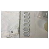 White Shower Curtain with Clear Grommets - Retail: $12 White Shower Curtain with Clear Grommets - Retail: $12