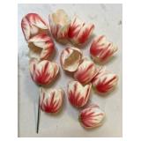 Red and White Striped Tulip Flower Heads - Retail: $12 Red and White Striped Tulip Flower Heads - Retail: $12