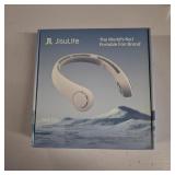 JISULIFE Portable Neck Fan, Hands-Free Bladeless, 5 Speeds, 4000 mAh Battery Operated Wearable Personal Fan, Twistable, Rechargeable, Gift for Women Men-Grey