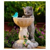 Cat Statues for Bird Bath: Outdoor Sculptures for Garden Lawn Patio Yard Balcony Porch - Unique Gifts for Mother Grandma Women