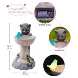 Cat Statues for Bird Bath: Outdoor Sculptures for Garden Lawn Patio Yard Balcony Porch - Unique Gifts for Mother Grandma Women