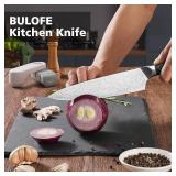 8 Inch Chef Knife, Kitchen Knife with Sharpener and Finger Guard, Professional Steel Sharp Chef