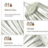 Lurrose Halloween Glowing Pumpkin Lantern Glass Led Light Decorative Fall Home and Outdoor Party Supplies 5.8 Inch No Batteries