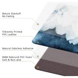QIYI Floor Comfort Mat 1 Piece Kitchen Rug PVC Leather Waterproof Oil Proof Non Skid Laundry Ergonomic Standing Mat Anti Fatigue Foam Padded Area Doormat 17" W x 29" L - Blue White Watercolor Mountain