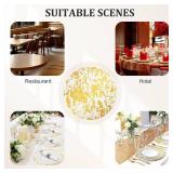 100 Pcs Disposable Gold Placemats Round Foil Mesh Pressed Table Doilies Metallic Table Mates Thin Mesh Doilies for Tables Home Decoration Dining Wedding Birthday Party 13 Inch