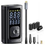 Syncwire Tire Inflator Portable Air Compressor - 150PSI 2X Faster Inflation Smart Air Pump for Car Tires Extra-Large LCD with Digital Pressure Gauge, Auto Shut-Off for Car, Motorcycle, Bike & Balls