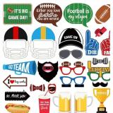 Football Photo Booth Props Kit, 26 Pieces Football Season Photobooth, Game Day Decoration Supplies Gift, Fun Photography Posing Signs, Sport Theme Birthday Party Favors