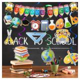 Back to School Decorations First Day of School Bannner Garland and Hanging Swirls Welcome Back to School Decor Supplies for School Classroom Game Party Favors