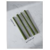10" Classic Taper Candles, Moss Green, 4-Pack, 7-8 Hours Long Burning, Unscented Tall Candlesticks