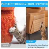 10 Pack Cat Scratch Furniture Protector, 12x16 Couch Protector from Cat Claws, No Pins Self-Adhesive Corner Protectors, Easy to Remove Anti-Scratch Furniture Covers for Fabric & Leather Sofa, Walls