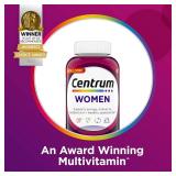 Centrum Multivitamin Tablet for Women, Multivitamin/Multimineral Supplement with Iron, Vitamin D3, B Vitamins and Antioxidant Vitamins C and E, Gluten Free, Non-GMO Ingredients - 200 Count