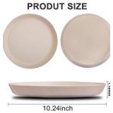 EI 18pcs Beige Wheat Straw Plates,Unbreakable Reusable Plastic Plates,Melamine Plate for Camping,Picninc,Family Dinner,wheat straw Dinnerware Sets