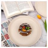 EI 18pcs Beige Wheat Straw Plates,Unbreakable Reusable Plastic Plates,Melamine Plate for Camping,Picninc,Family Dinner,wheat straw Dinnerware Sets