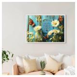 MBYAUYN Diamond Art Kits for Adults Flowers, Full Drill Diamond Dots Paintings, DIY Dimond Art Paintings and Scrafts, 5D Adults Beginners Gem Art for Gift Wall Decor and Relaxation 12x16inch