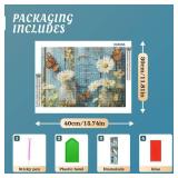 MBYAUYN Diamond Art Kits for Adults Flowers, Full Drill Diamond Dots Paintings, DIY Dimond Art Paintings and Scrafts, 5D Adults Beginners Gem Art for Gift Wall Decor and Relaxation 12x16inch