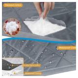 Anze Thermal Door Curtain with Visble Window Fit Door 74 x 80 Inch Magnetic Insulated Curtain Screen Size 78 x 82 Waterproof Thick Cotton Insulation Winter Cover Gray