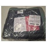 Anze Thermal Door Curtain with Visble Window Fit Door 74 x 80 Inch Magnetic Insulated Curtain Screen Size 78 x 82 Waterproof Thick Cotton Insulation Winter Cover Gray