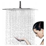 Rainfall Shower Head 10 inch Square, Luxury 304 Stainless Steel High Pressure Rain Waterfall Showerhead Adjustable, Chrome Finish